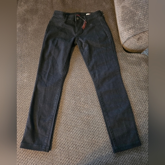 Arizona Jeans Womens Size 2 Black Mid Rise Straight 28×28 Dark Wash Denin NEW - Picture 2 of 10